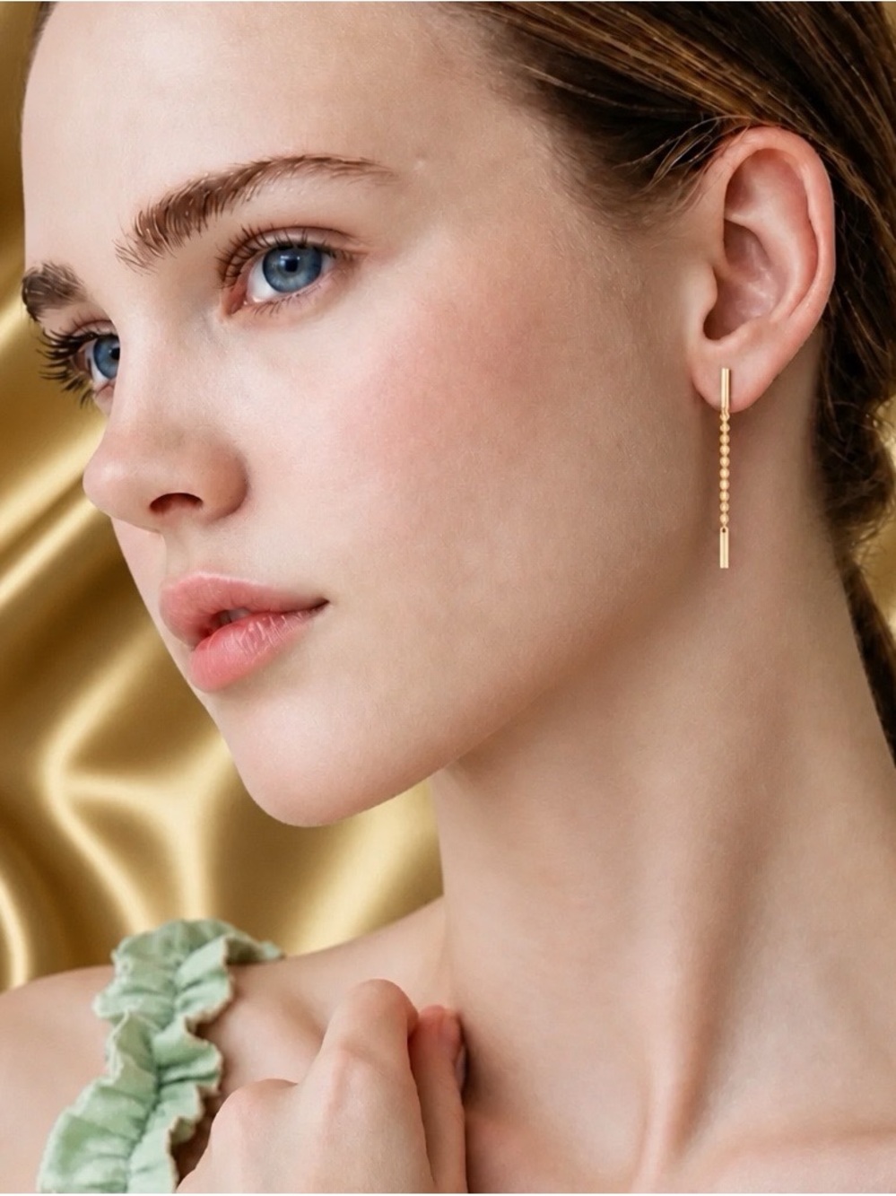 Bony Levy 14k Yellow Gold Florentine Drop Earrings. Handmade in Italy. Brand new